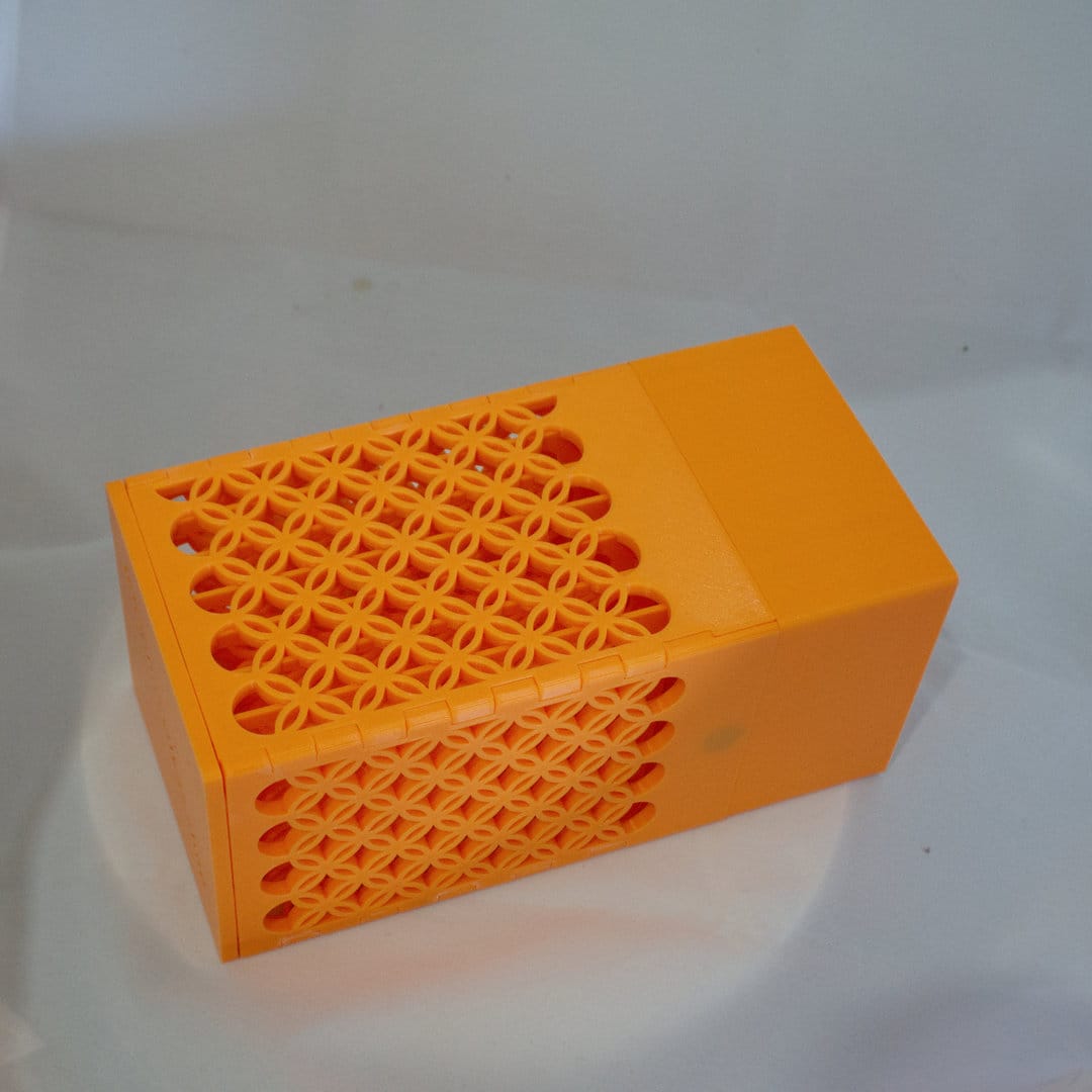 3D tulostettu kannellinen säilytysrasia pyöröpuikoille