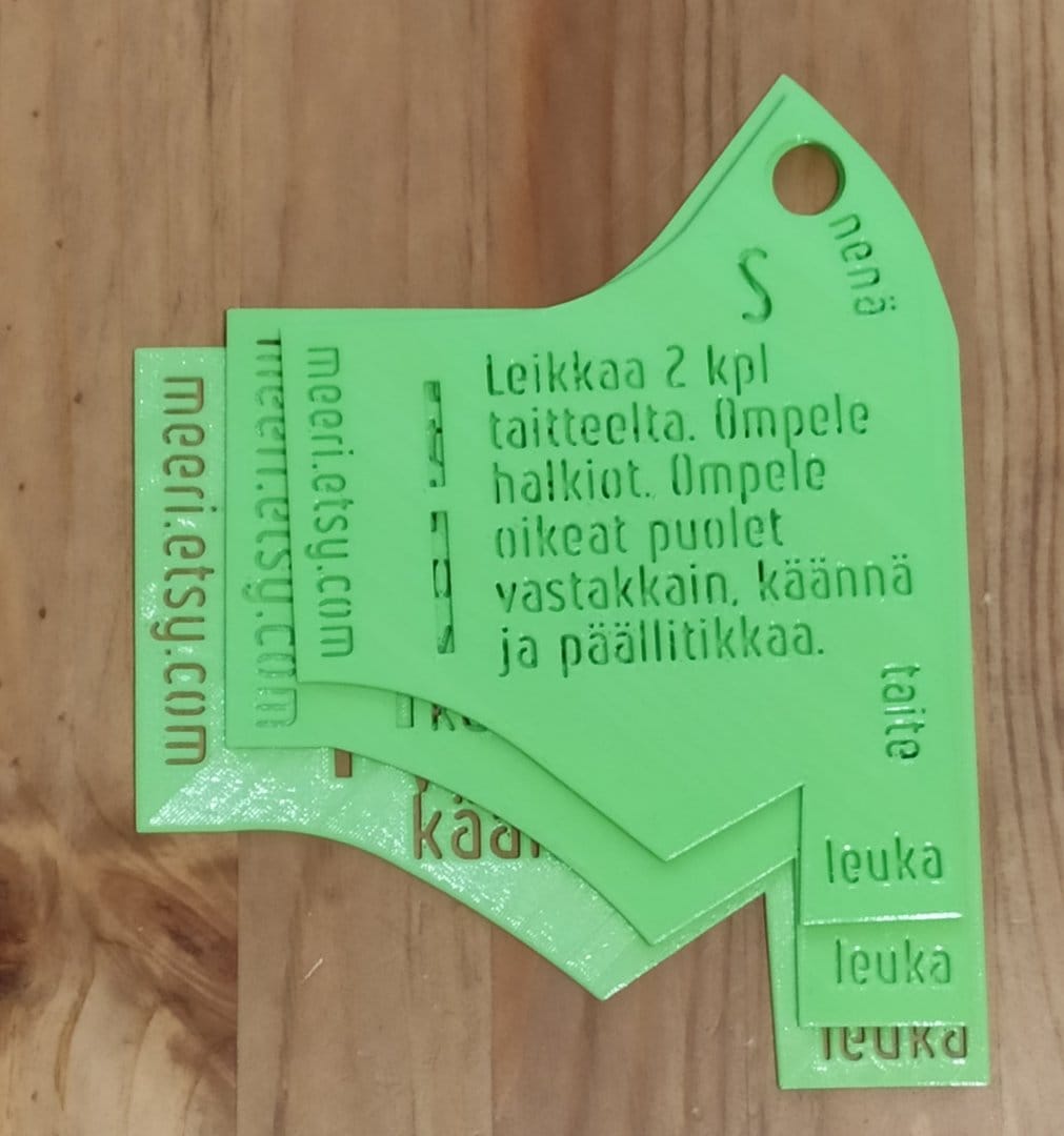 Kasvomaskin ompelukaava, saumaton malli