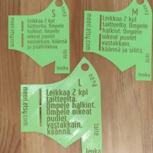Kasvomaskin ompelukaava, saumaton malli