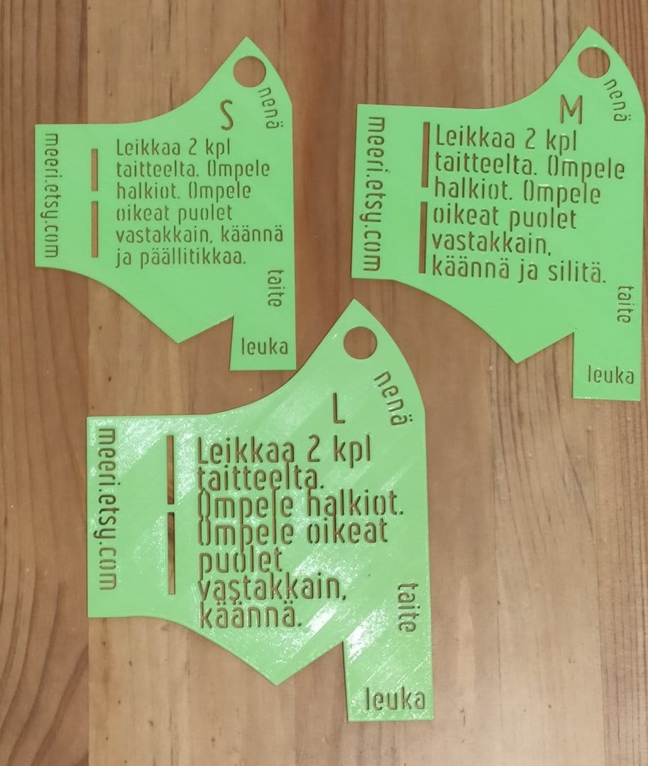 Kasvomaskin ompelukaava, saumaton malli