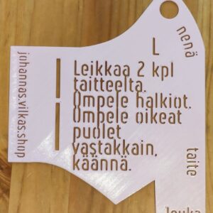 Kasvomaskin ompelukaava, saumaton malli