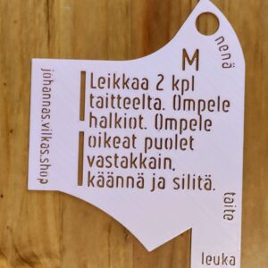 Kasvomaskin ompelukaava, saumaton malli