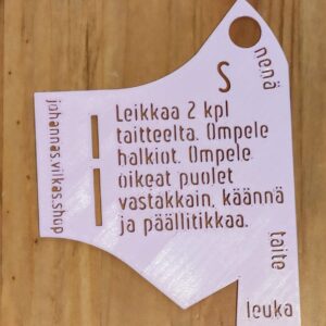 Kasvomaskin ompelukaava, saumaton malli