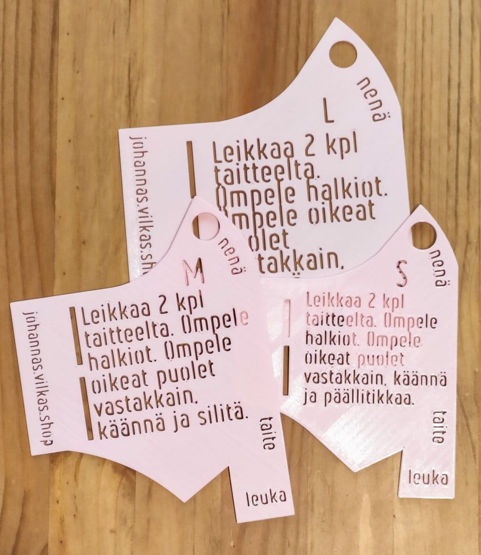 Kasvomaskin ompelukaava, saumaton malli
