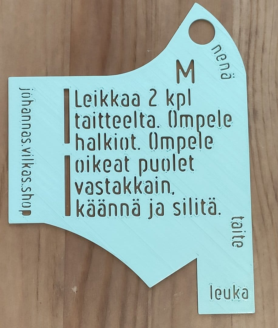 Kasvomaskin ompelukaava, saumaton malli