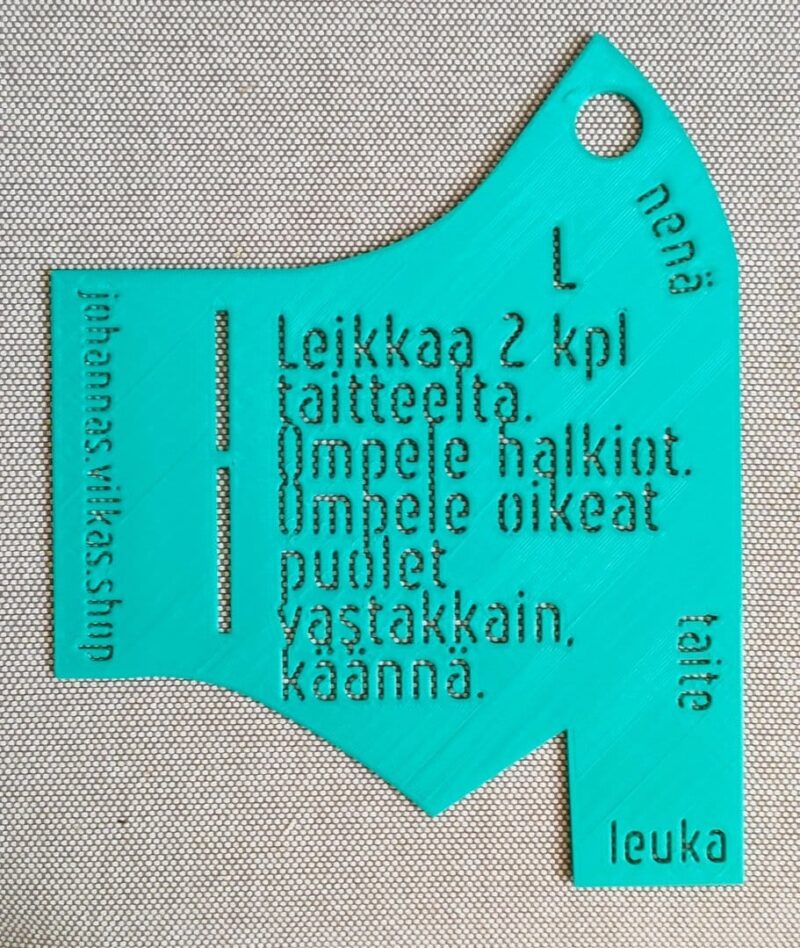 Kasvomaskin ompelukaava, saumaton malli