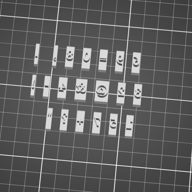 Litteät numeroleimasimet ja erikoismerkit Serif